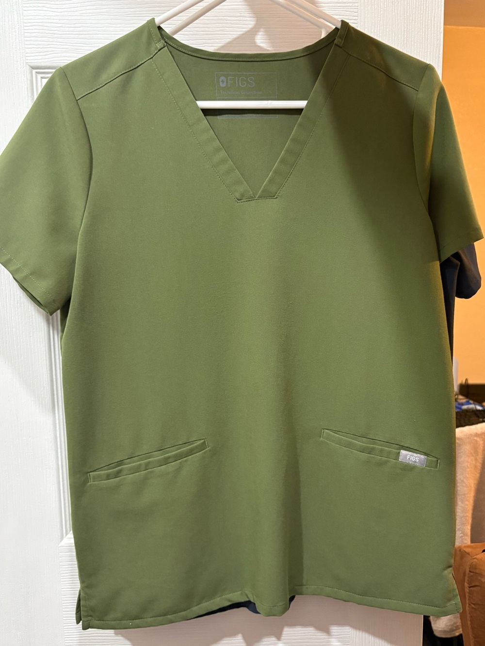 Figs Olive V-Neck Medical Scrub Top